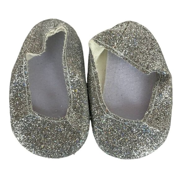 Our Generation Doll Shoe Lot Of 2 Pair Pink Plastic Clogs Silver Sparkly Flats - Picture 7 of 16